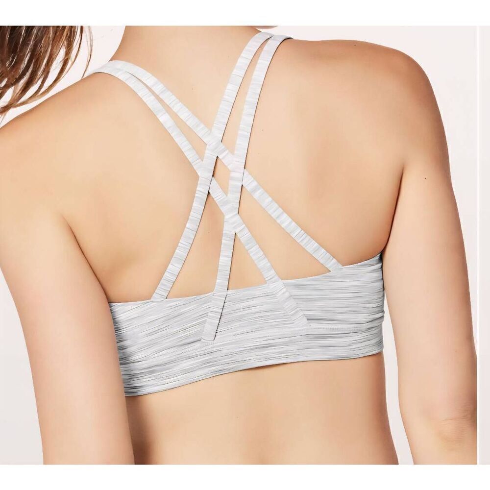 Lululemon Sports Bra Women's XS Grey Space Dye 6 Energy Crossback Luxtreme